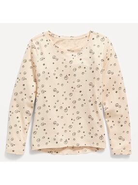 Old Navy Kids Softest Graphic Long Sleeve Tee in Peace Signs and Flowers